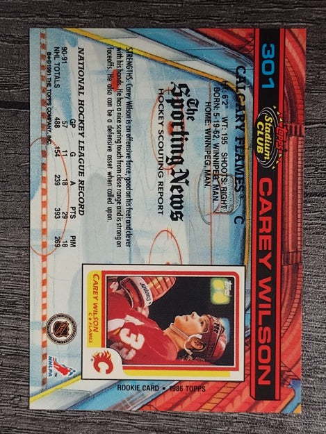 1991-92 Stadium Club #301 Carey Wilson