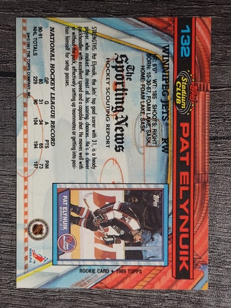 1991-92 Stadium Club #132 Pat Elynuik