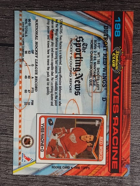 1991-92 Stadium Club #198 Yves Racine