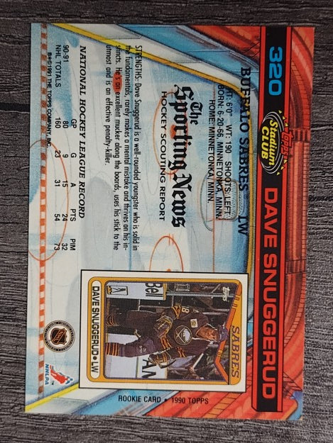 1991-92 Stadium Club #320 Dave Snuggerud