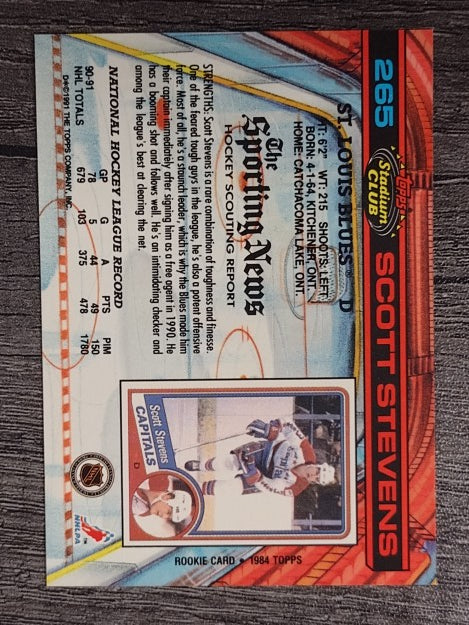1991-92 Stadium Club #265 Scott Stevens