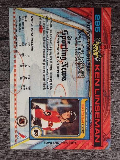 1991-92 Stadium Club #295 Ken Linseman