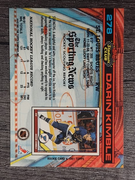1991-92 Stadium Club #278 Darin Kimble
