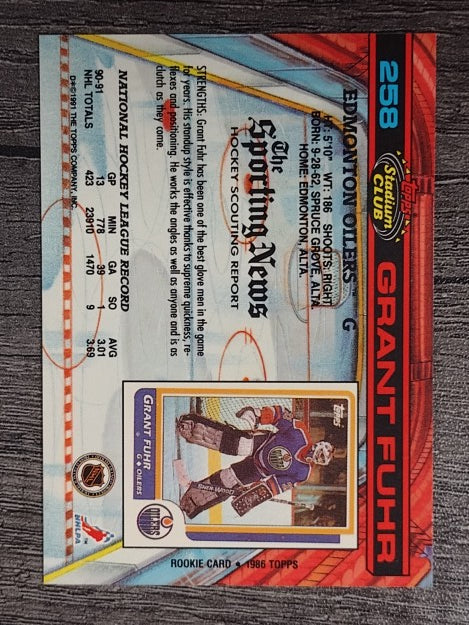 1991-92 Stadium Club #258 Grant Fuhr