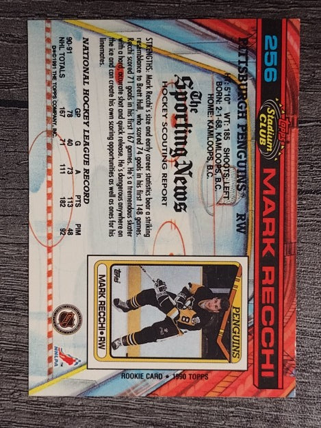 1991-92 Stadium Club #256 Mark Recchi
