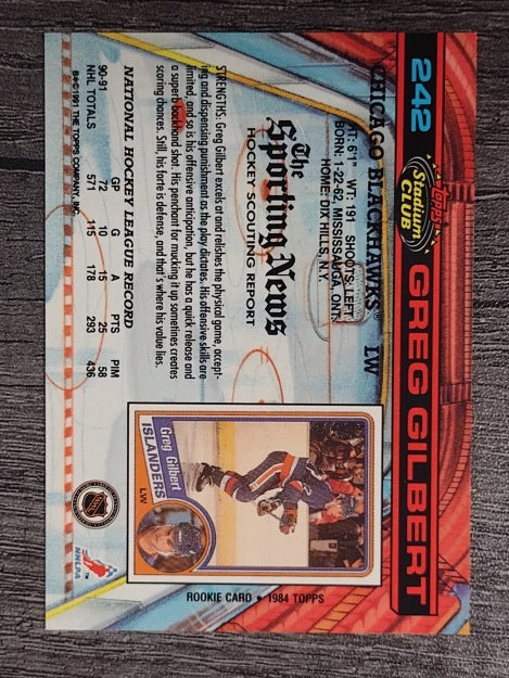 1991-92 Stadium Club #242 Greg Gilbert