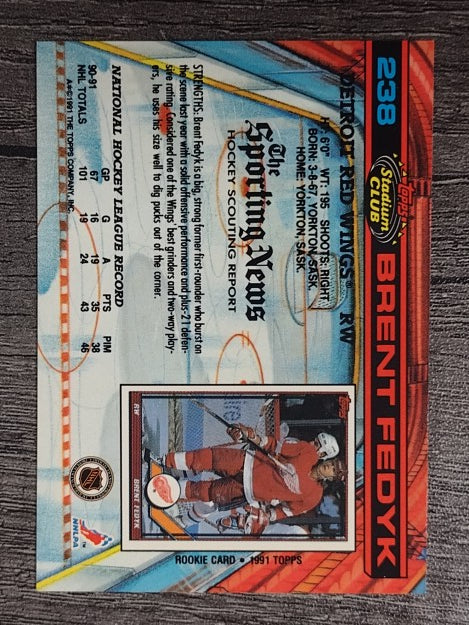 1991-92 Stadium Club #238 Brent Fedyk