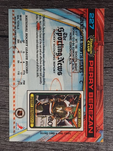 1991-92 Stadium Club #227 Perry Berezan