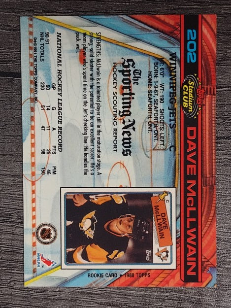1991-92 Stadium Club #202 Dave McLlwain