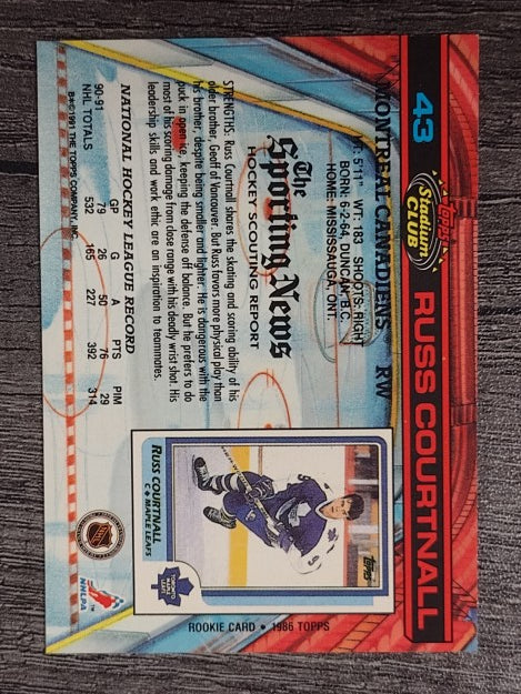 1991-92 Stadium Club #43 Russ Courtnall