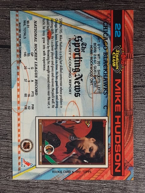 1991-92 Stadium Club #22 Mike Hudson