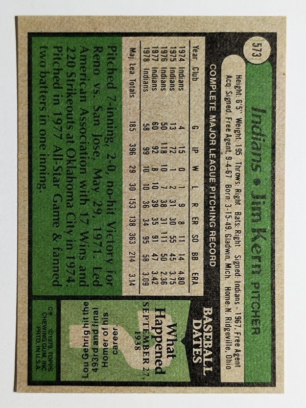 1979 Topps #573 Jim Kern (EXMT)
