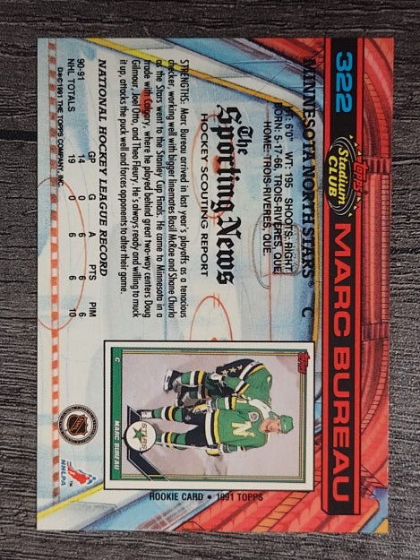 1991-92 Stadium Club #322 Marc Bureau