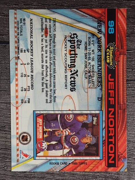 1991-92 Stadium Club #98 Jeff Norton