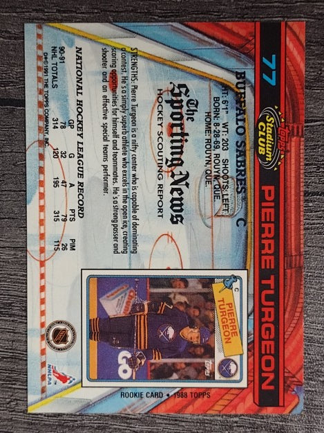 1991-92 Stadium Club #77 Pierre Turgeon