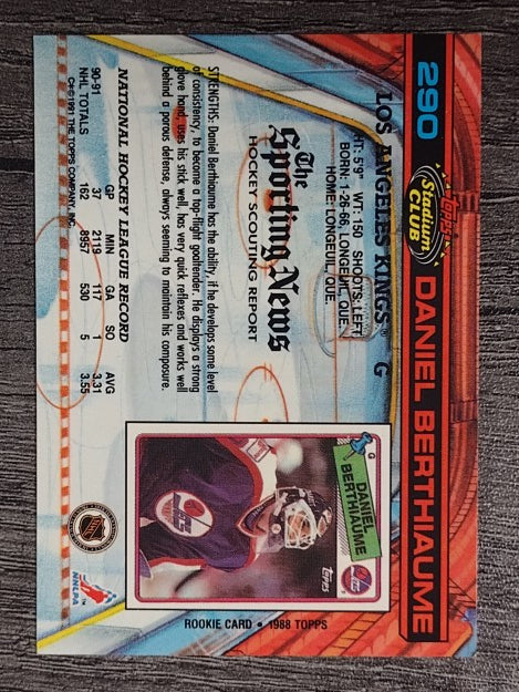 1991-92 Stadium Club #290 Daniel Berthiaume