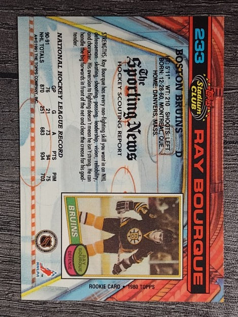 1991-92 Stadium Club #233 Ray Bourque