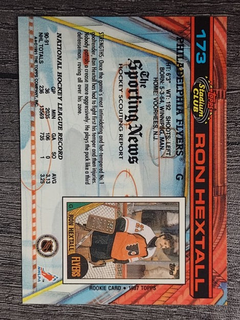 1991-92 Stadium Club #173 Ron Hextall
