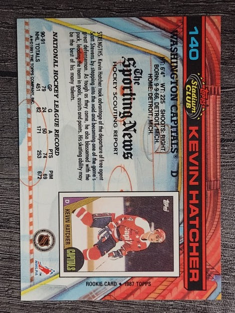 1991-92 Stadium Club #140 Kevin Hatcher