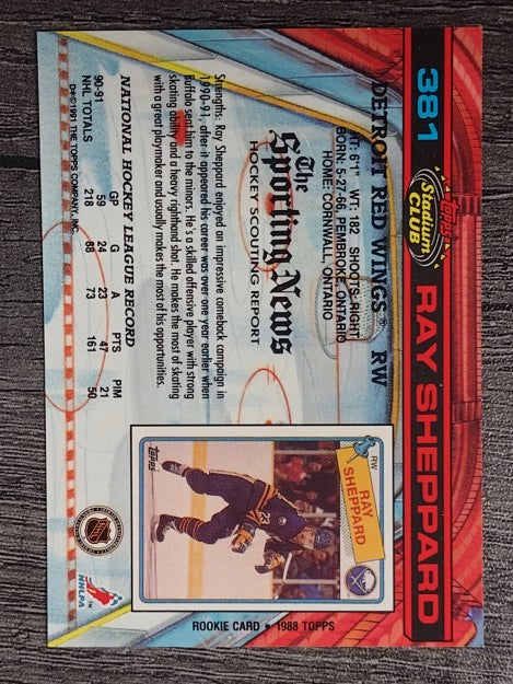 1991-92 Stadium Club #381 Ray Sheppard