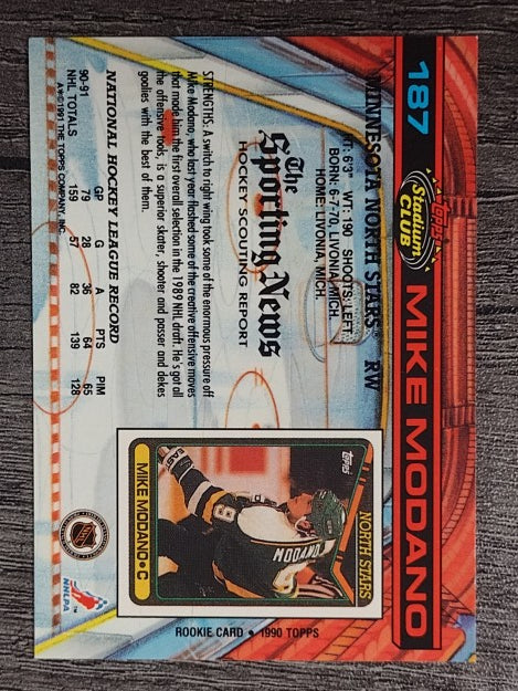 1991-92 Stadium Club #187 Mike Modano