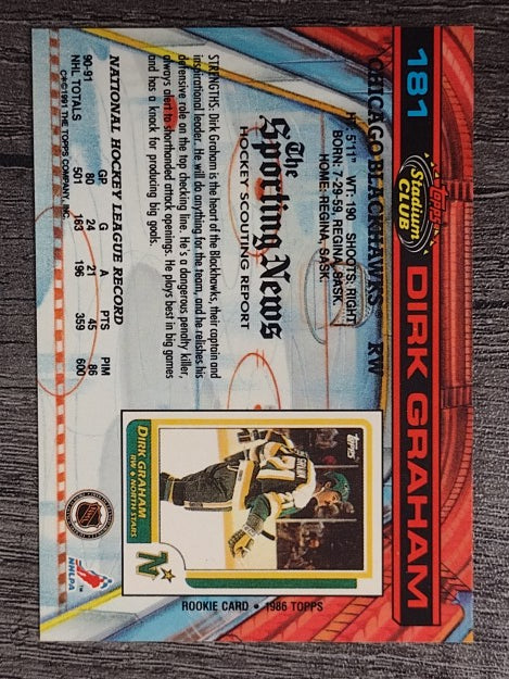 1991-92 Stadium Club #181 Dirk Graham