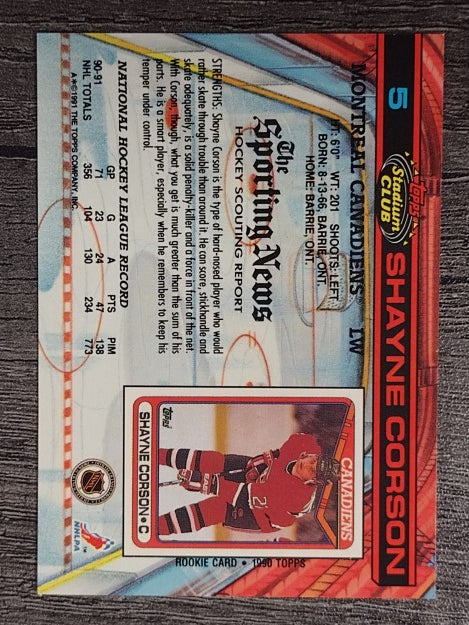 1991-92 Stadium Club #5 Shayne Corson