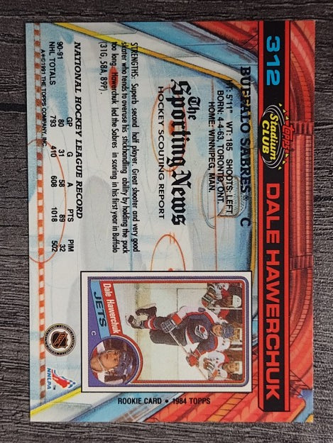 1991-92 Stadium Club #312 Dale Hawerchuk