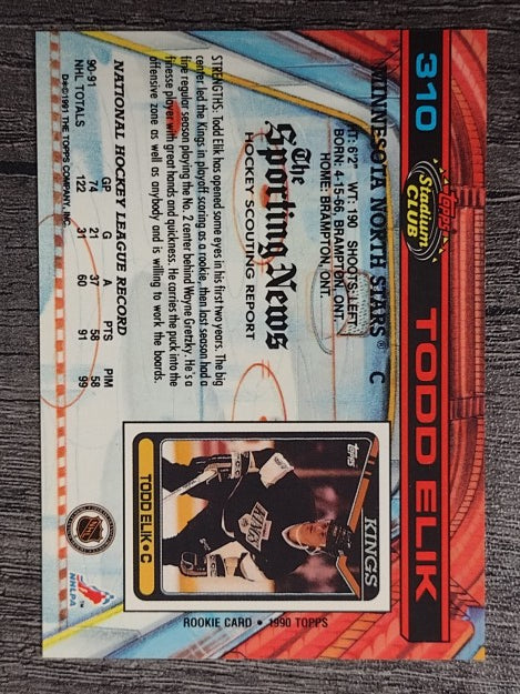 1991-92 Stadium Club #310 Todd Elik
