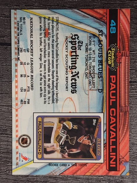 1991-92 Stadium Club #48 Paul Cavallini