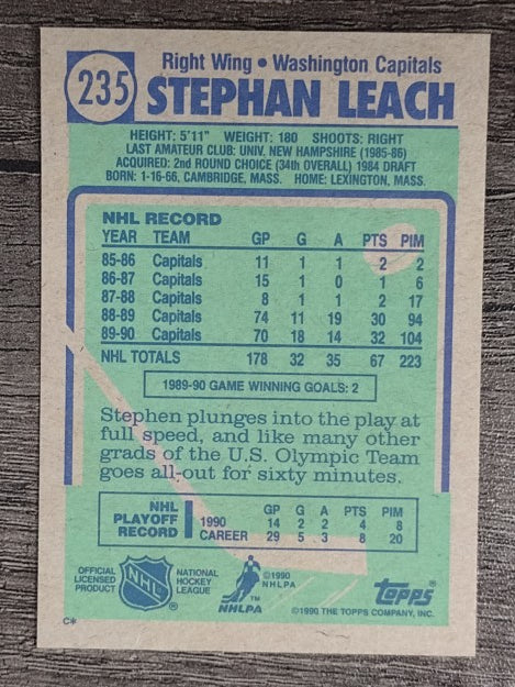 1990-91 Topps #235 Stephen Leach