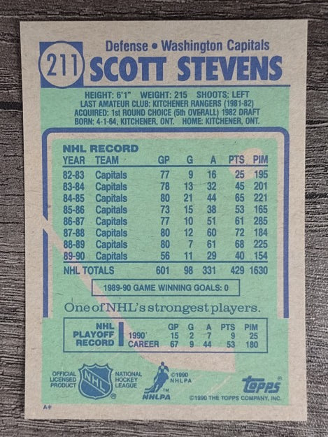 1990-91 Topps #211 Scott Stevens