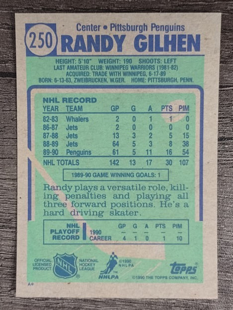 1990-91 Topps #250 Randy Gilhen RC