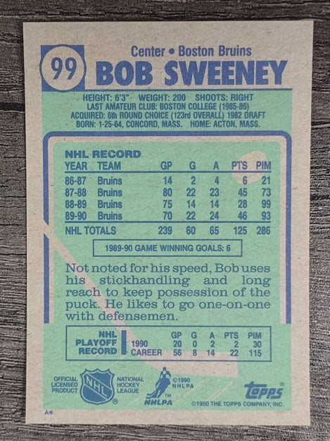 1990-91 Topps #99 Bob Sweeney