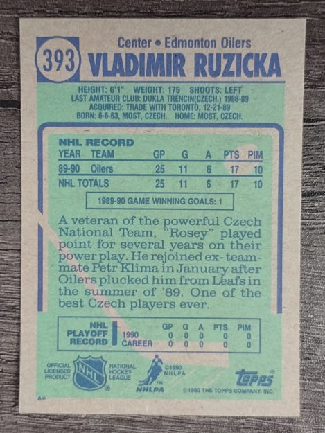 1990-91 Topps #393 Vladimir Ruzicka RC