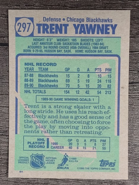 1990-91 Topps #297 Trent Yawney