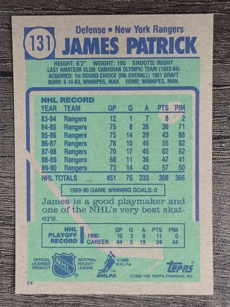 1990-91 Topps #131 James Patrick