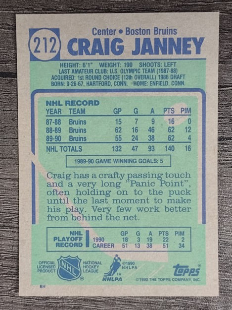 1990-91 Topps #212 Craig Janney
