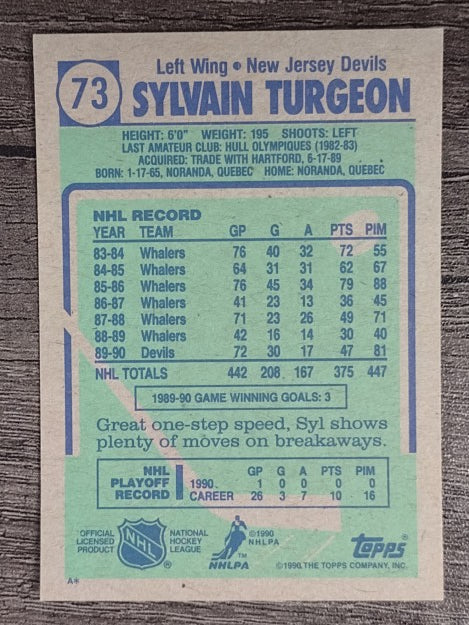 1990-91 Topps #73 Sylvain Turgeon