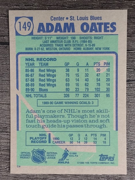 1990-91 Topps #149 Adam Oates