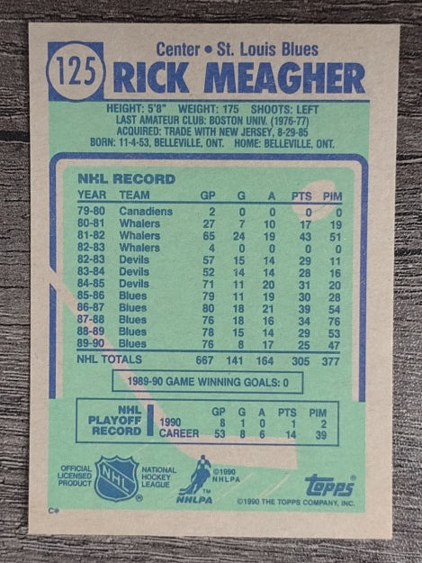 1990-91 Topps #125 Rick Meagher