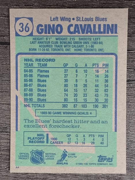 1990-91 Topps #36 Gino Cavallini
