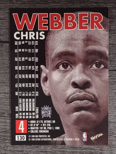 1998-99 SkyBox Premium #130 Chris Webber