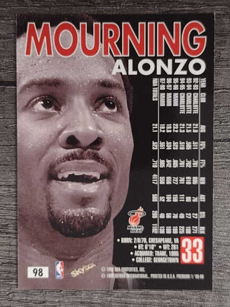 1998-99 SkyBox Premium #98 Alonzo Mourning