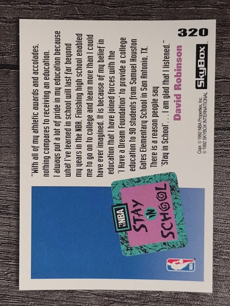 1992-93 SkyBox #320 NBA Stay in School