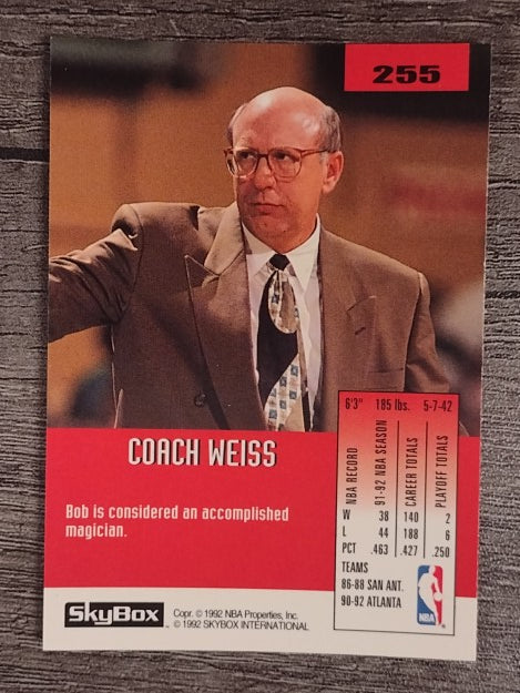 1992-93 SkyBox #255 Bob Weiss CO