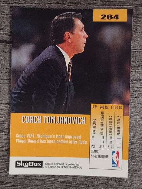 1992-93 SkyBox #264 Rudy Tomjanovich CO