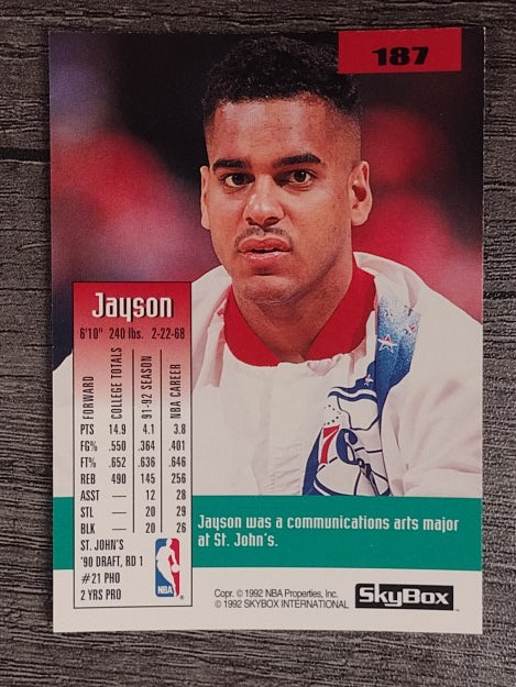 1992-93 SkyBox #187 Jayson Williams