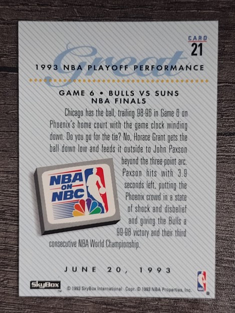1993-94 SkyBox Premium #21 John Paxson PO