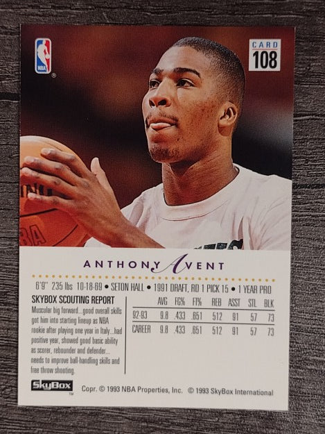 1993-94 SkyBox Premium #108 Anthony Avent